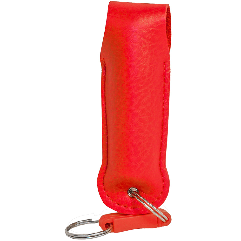 Wildfire 1.4% MC 1/2 oz pepper spray leatherette holster and quick release keychain red view 5